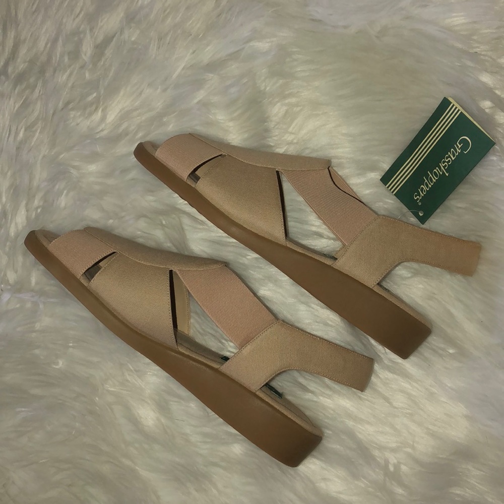 Grasshoppers by Keds Slingback Canvas Tan Sandals